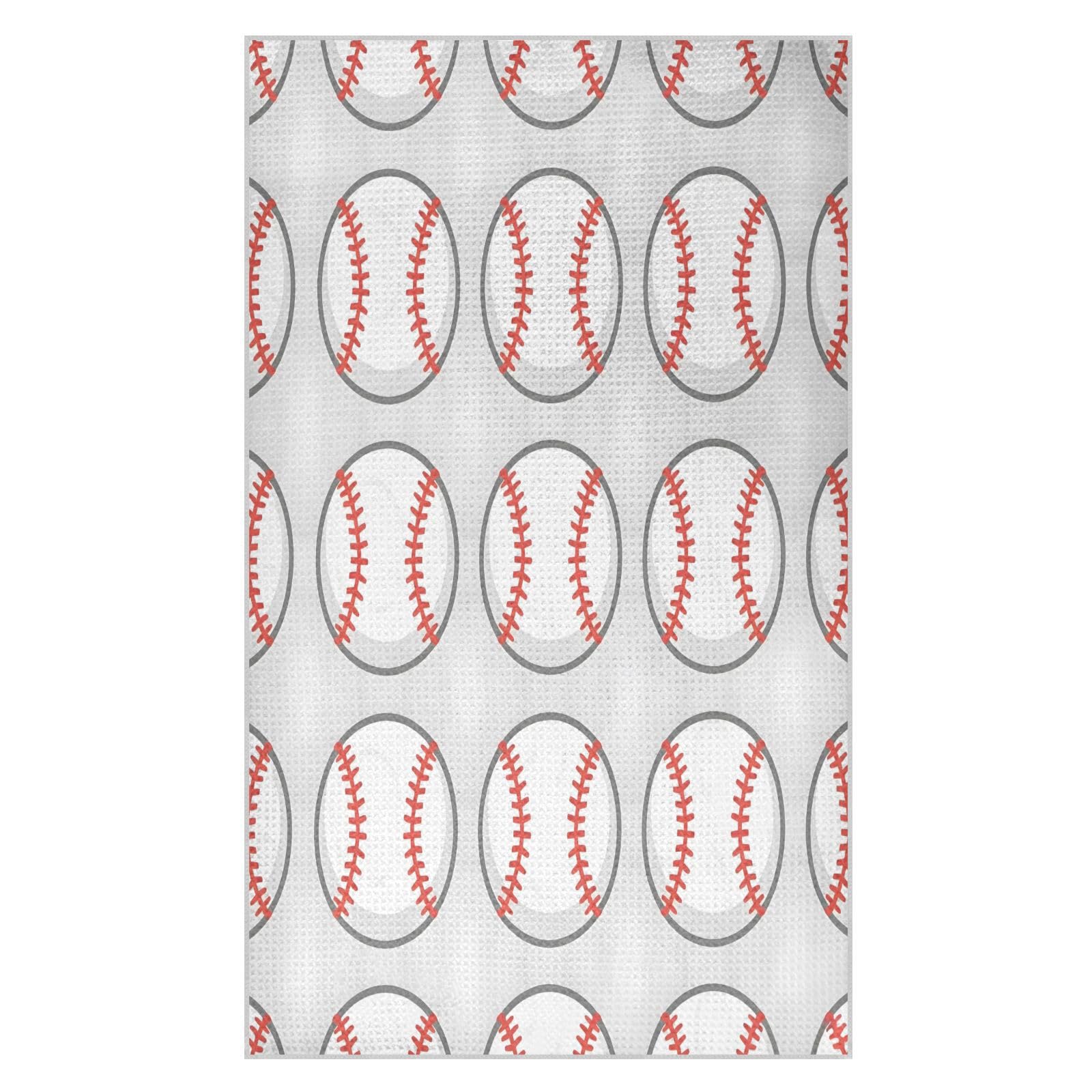 Lyeorm Baseball Waffle Weave Kitchen Towels 18x30 Inch Soft Absorbent Microfiber Dish Cloths