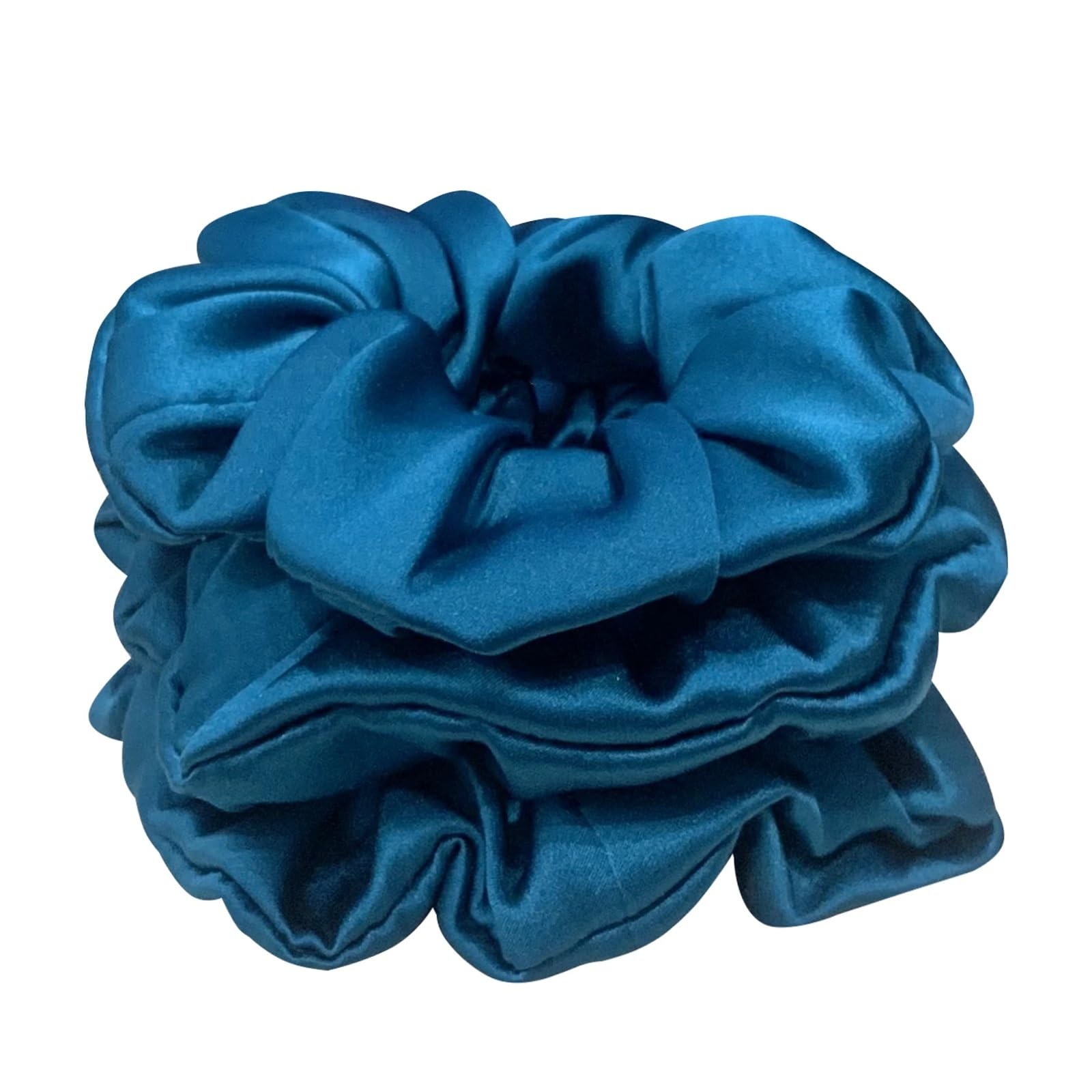 Coleteros Pelo Mujer 3 coleteros de seda color liso for el pelo, grandes for mujer, accesorios for(Color15)
