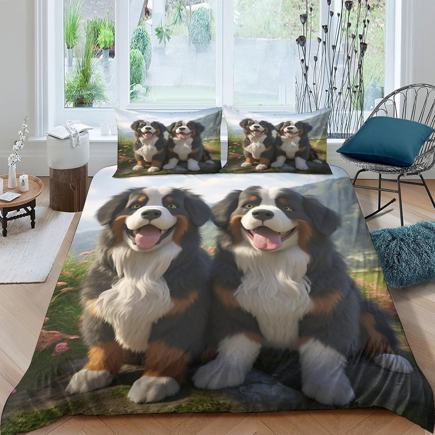 Housse de couette chien et parure de lit adulte pour cocooner dans sa chambre en hiver