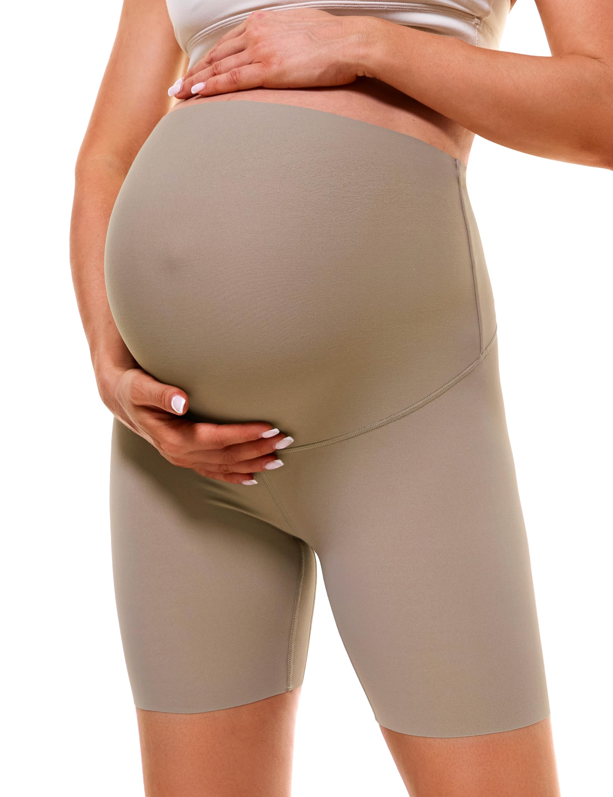 BAYDI Clouduxi Umstandsleggings Kurz -15cm High Waist Umstandshose Sommer Blickdichte Schwangerschaftsleggings Komfortable Umstands Radlerhose