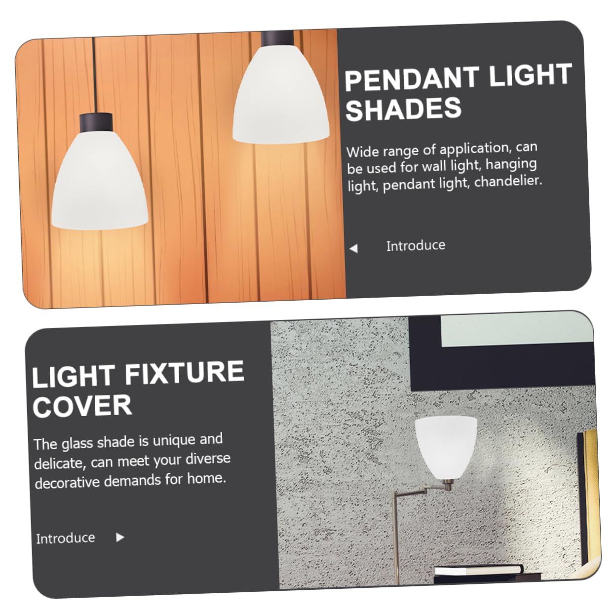 ULTECHNOVO 2 Stück Matte Glas Lampenschirme E27 Kompatibel für Wandlampen und Kronleuchter Modernes Design Weiß Dekorative Lampenschirmabdeckung für Wohnraum