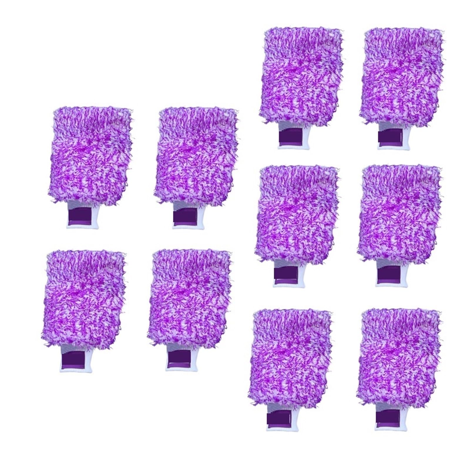 Genérico Guante de Microfibra púrpura, manopla Lavado Autos con Forro Interior Puntada Espuma súper absorbencia(10 Purple Mitt)