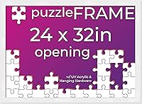 Vista 18 de Poster Palooza Kit de marco para rompecabezas de 21.25 x 15 pulgadas, incluye hojas de pegamento para rompecabezas, marco de madera blanca