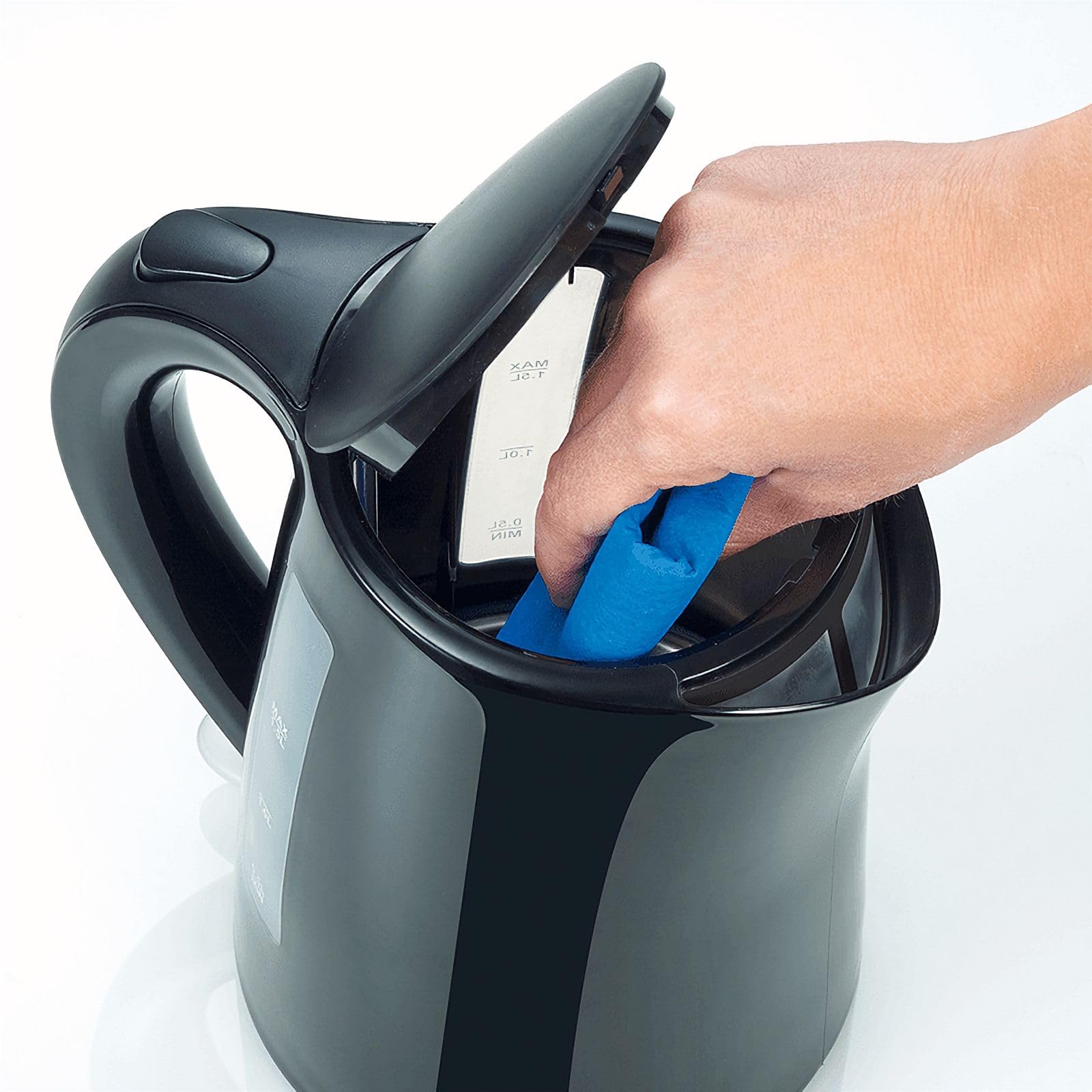 SEVERIN WK 3498 Bollitore per acqua 2200 W in plastica e metallo, Teiera elettrica con capacità di 1,5 litri, Bollitore acqua elettrico con indicatore del livello dell'acqua, Nero