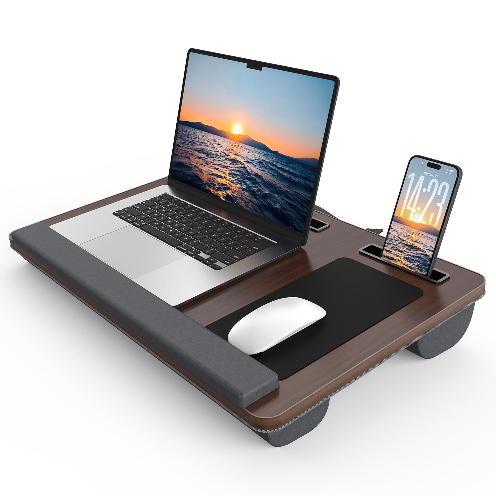 Bureau portable pour lit et canapé HETTHI avec grand coussin de support