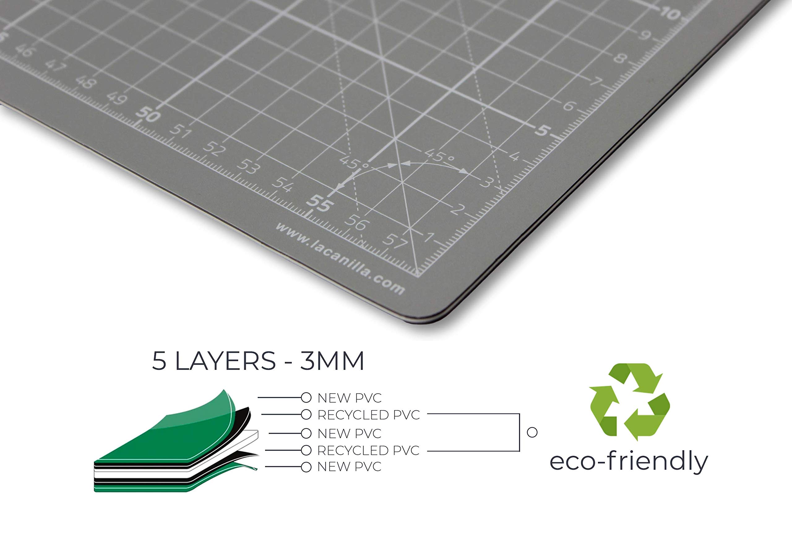 La Canilla Self Healing Cutting Mat A2 (60x45cm 24x18”) Double Sided Printed (cm & Inches) 5