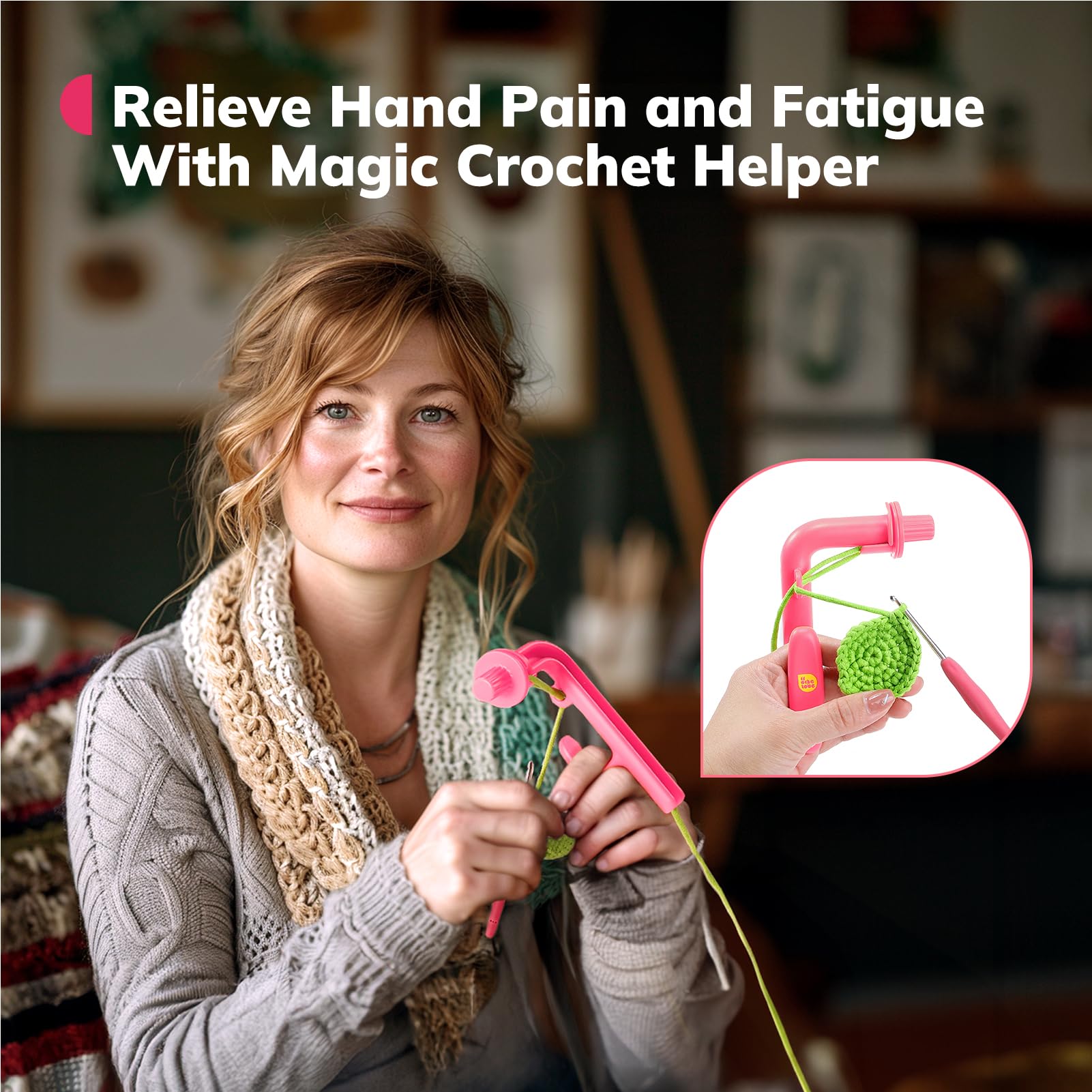 Crochet Holder for Beginners, Crochet Helper to Learn How to Crochet and Make Magic Rings 3 in 1 Magic Rings Tool - Image 2