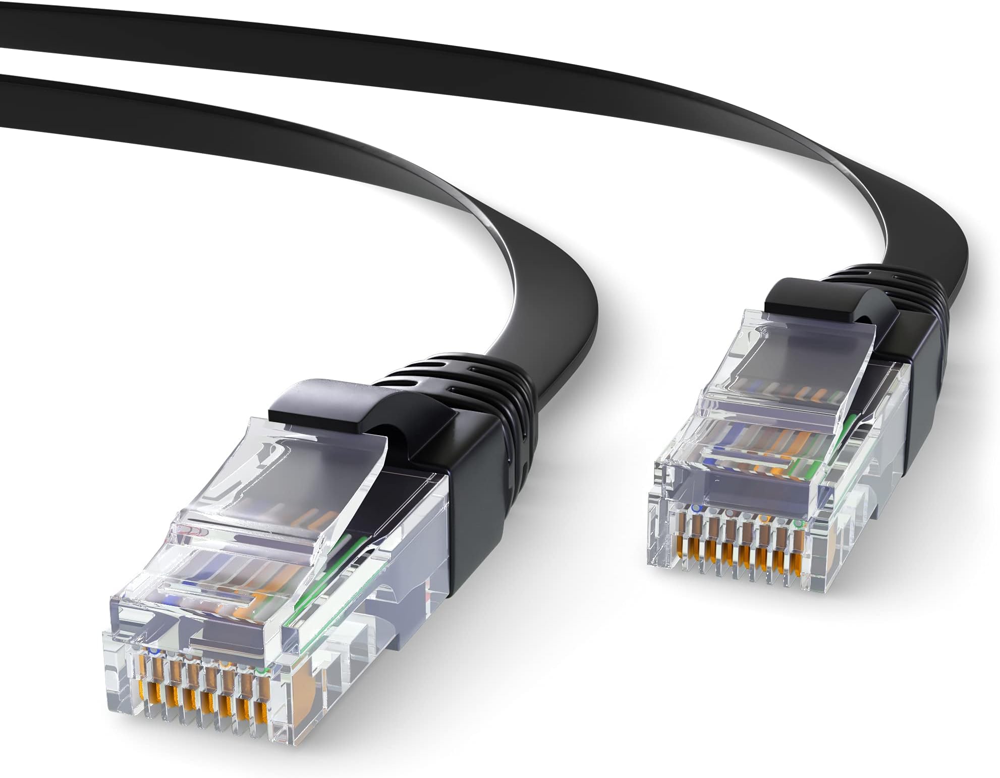 Mr. Tronic10m Ethernet Network Patch Cable Flat | CAT6, AWG24, CCA, UTP, RJ45 (10 Meters, Black)