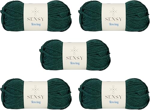 Vista 88 de 3 madejas de hilo Sensy Roving, 3.5 onzas, 132 yardas, calibre 5 voluminoso (Lily Pad)