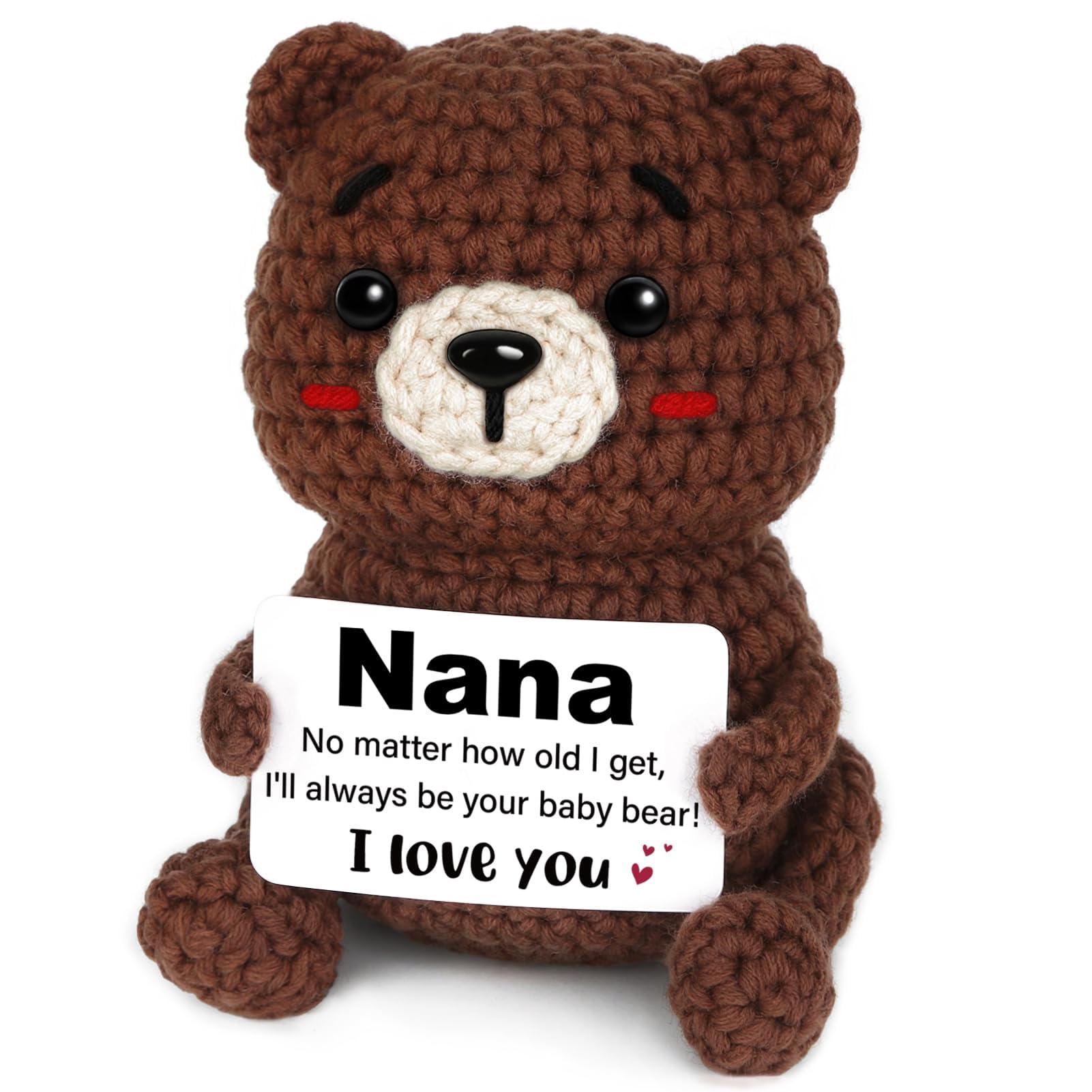 CheriGift Nana Gifts, Handcrafted Adorable Crochet Bear Decor, Birthday Gifts for Nana, Sweet Keepsake Presents for Nana's Birthday Christmas Mother's Day
