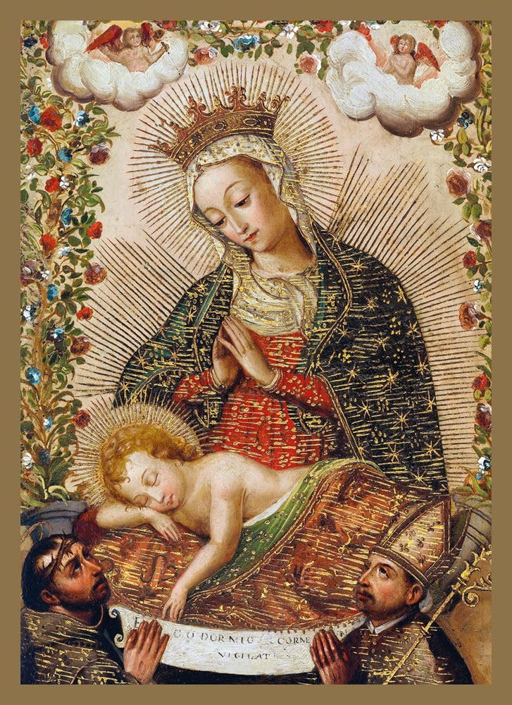 Museums & Galleries Christmas Cards Pack of 8 - Artistic Virgin Mary and Christ Child Design - Religious Christmas Cards Multipack