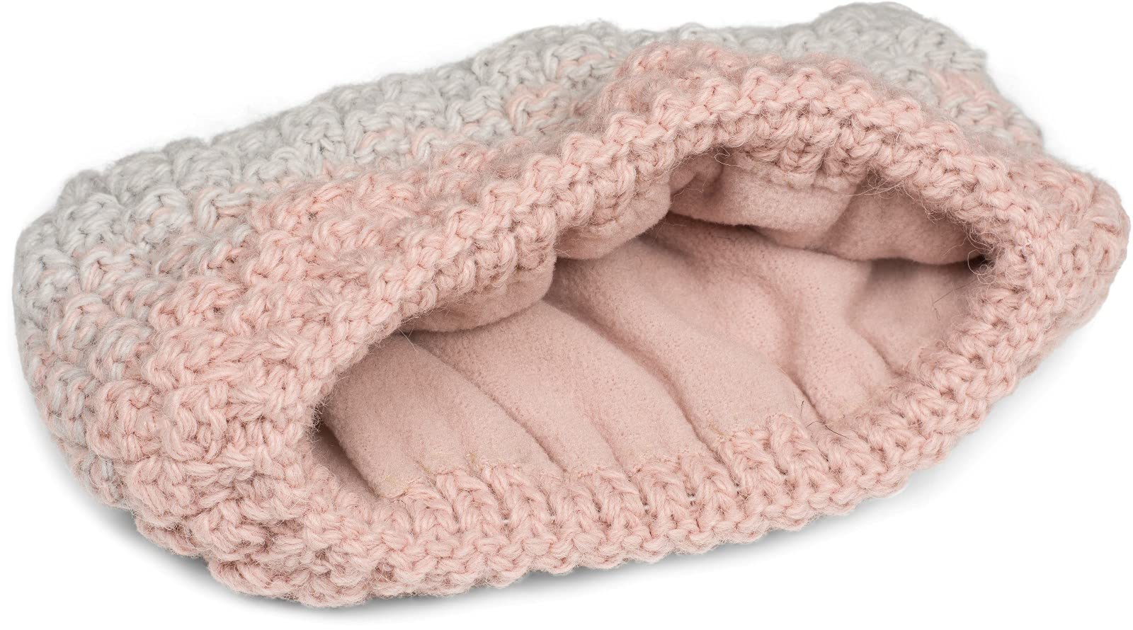 styleBREAKER Ladies Knitted Headband 2-tone with Ombre Gradient, Thermo Fleece Lining, Winter Headband 04026057, Colour:Pink-light grey - Image 2