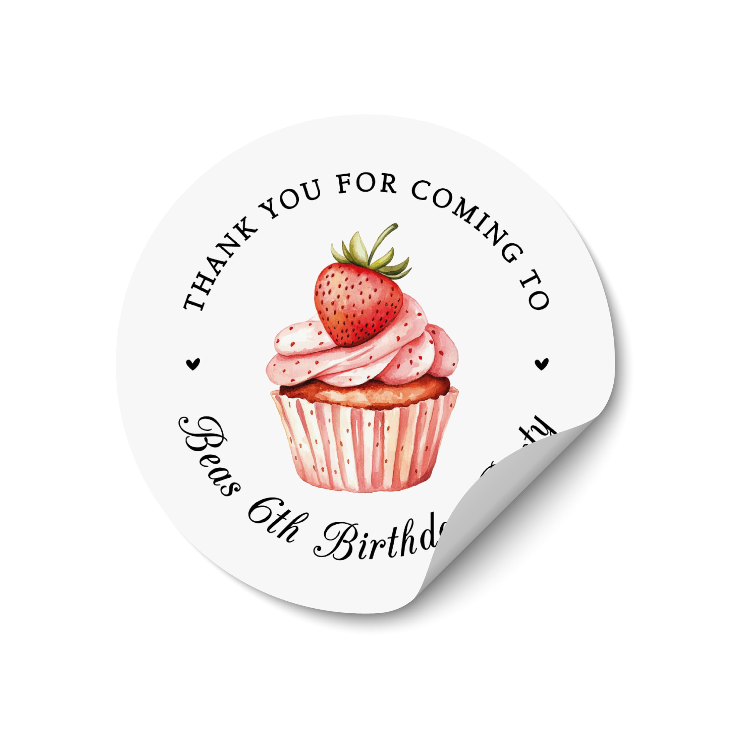 Personalised Strawberry Party Stickers, Berry Birthday Favour Labels, Cute Strawberry Thank You Stickers, Fruit Party Decorations - BD18