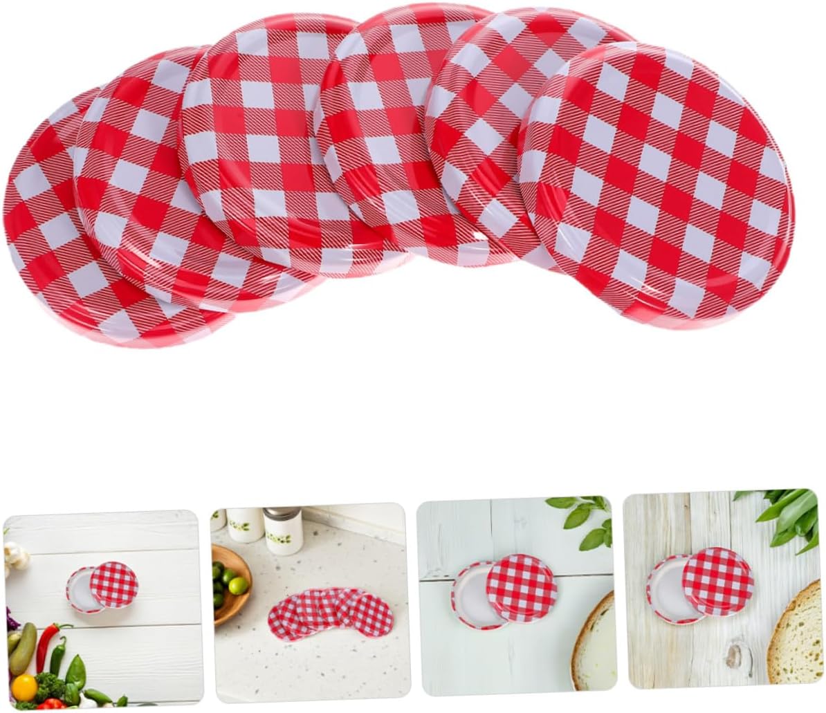 50pcs Red Mason Jar Lids Regular Mouth Metal Replacement Canning Jar Covers Reusable for Meal Prep and Food Storage