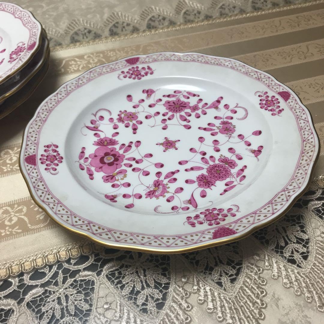 Amazon.co.jp: マイセン インドの華リッチ ピンク ディナー皿(9インチ  