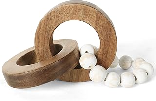 Oakrain Wood Chain Link Decor, Handmade Carved Knot Decor, Minimalist Ho...