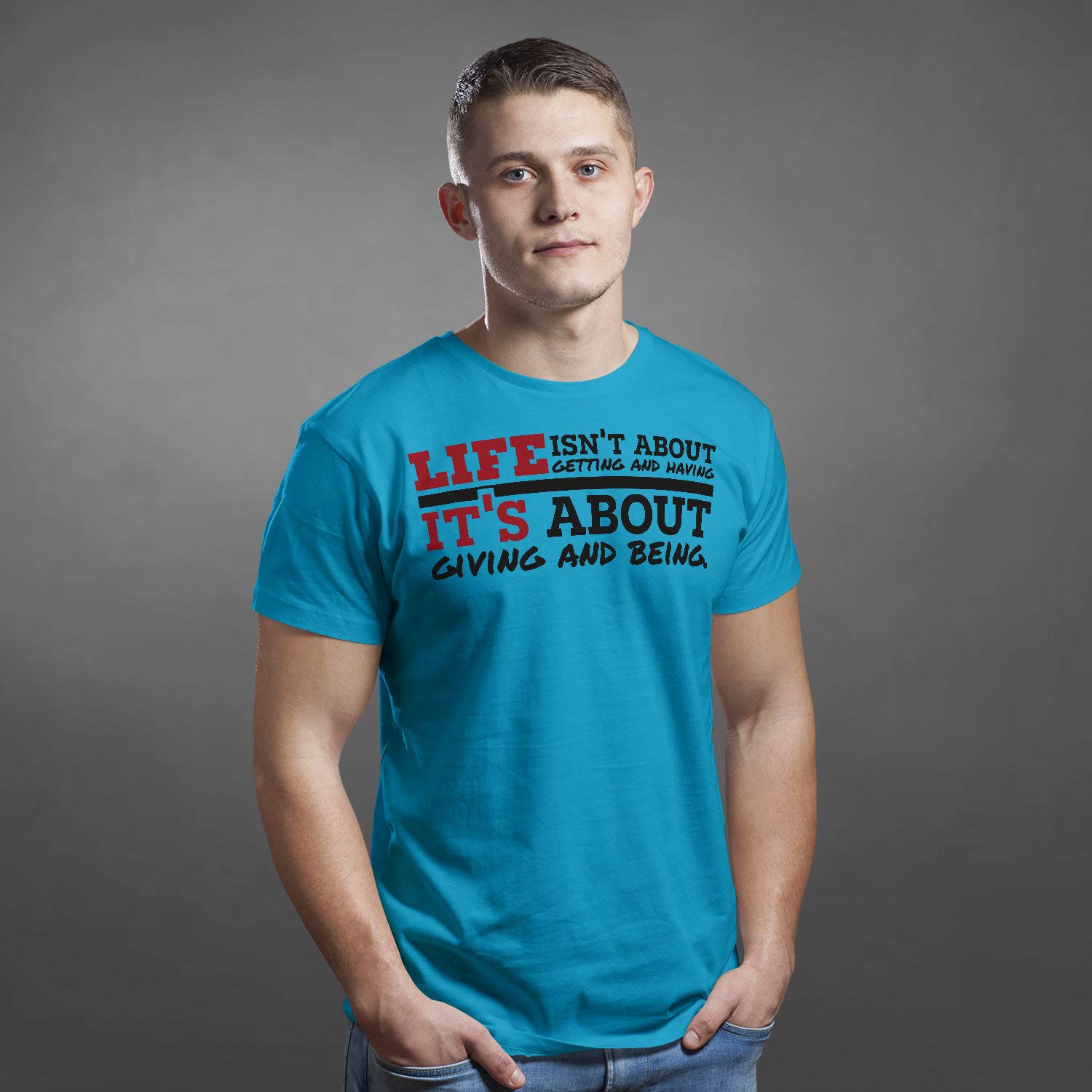 Life Its Shirt - Camiseta Unisex con Frase inspiradora Personalizada para Hombre - Camiseta motivadora Positiva con Lema de motivación en inglés