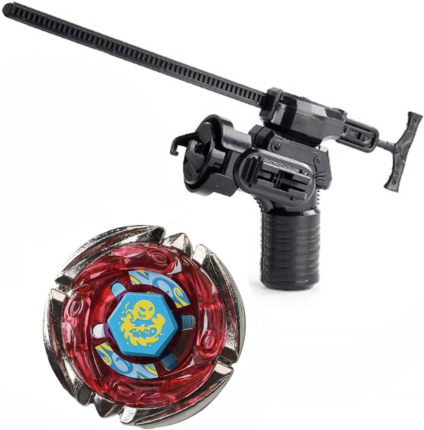 ألعاب القتال - لعبة Bey Battle Game Top Blade عالية الأداء BB37 Super C Aquario Metal Fusion Gyro Toy مع قاذفة قواطع خفيفة من الفولاذ الأسود BB-37