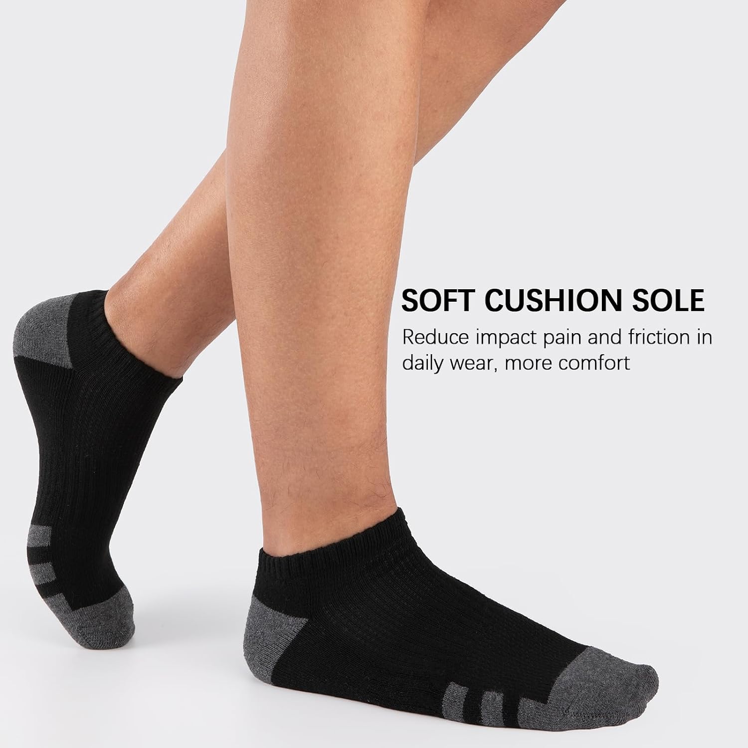Heatuff 7 Pairs Mens Cushioned Ankle Socks Low Cut Athletic Breathable Comfort Casual Socks