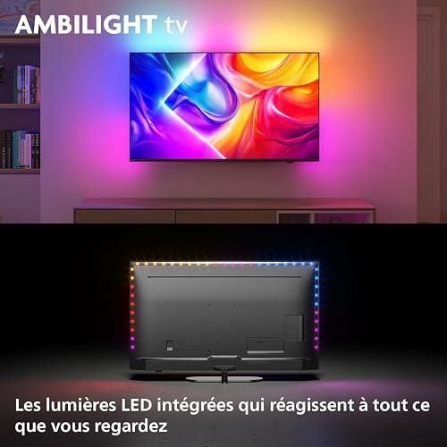 The One 120 hz - Pied central - QLED - AMBILIGHT 3 - UHD - TITAN OS PHILIPS - 65PUS9000 - 2