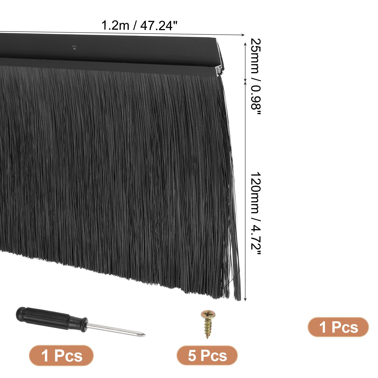 PATIKIL Door Brush Sweeps 5.91" Bristles x 47.24" Long - Image 2
