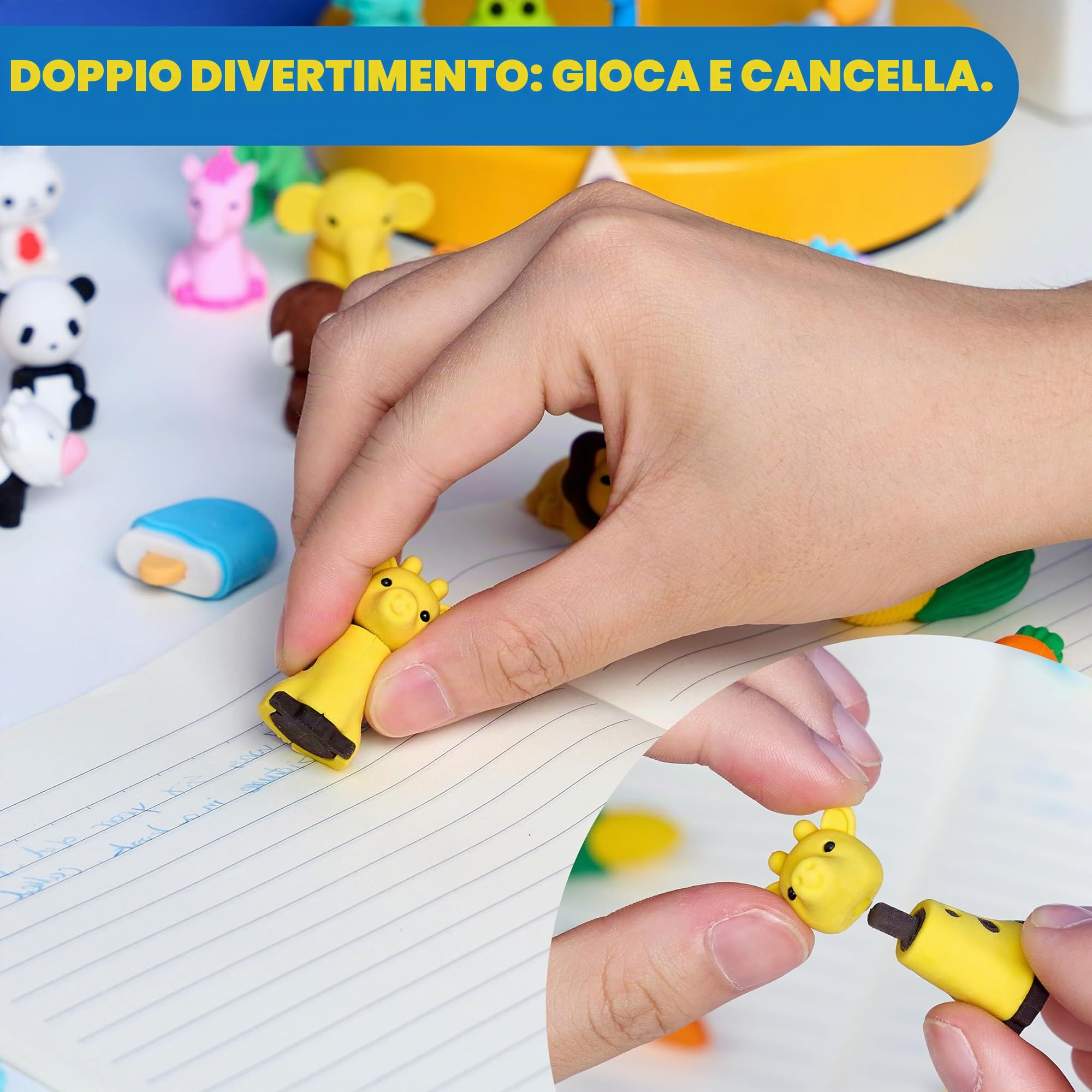 JOYIN 36 Gomme da Cancellare Animali 3D, Mini Gomme da Matita Divertenti e Carine per Bambini, Premi per la Classe, Bomboniere, Animali da Scrivania, Scatola del Tesoro, Regali di Compleanno