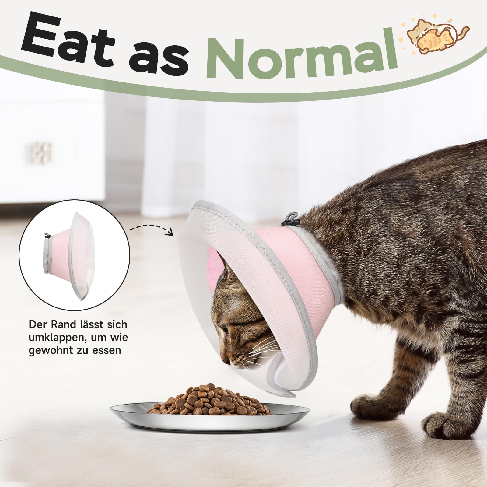 Supet Cat Cone Collar Soft: Comfortable Waterproof Mesh Recovery Cone After Surgery to Stop Licking and Scratch - Image 4