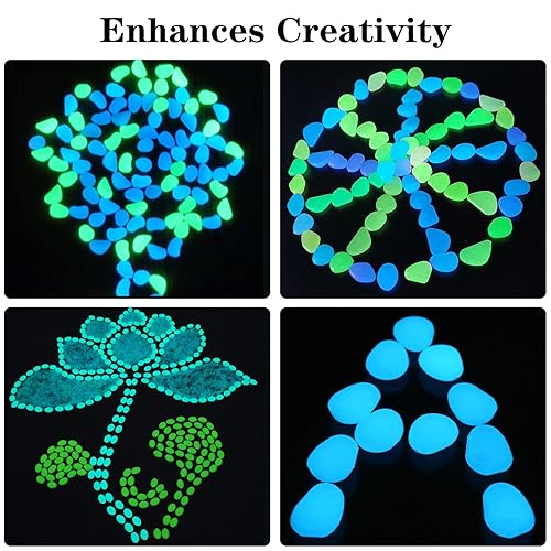 Miniatura 9 de 1000 piedras decorativas blancas brillantes a largo plazo, que brillan en la oscuridad, decoración perfecta para interiores y exteriores, para
