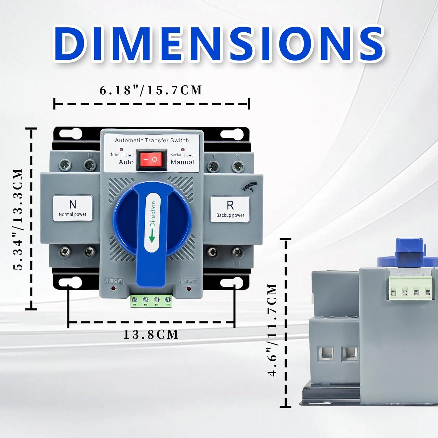 110V Dual Power Automatic Transfer Switch 2P 63A Generator Changeover Switch ATS 50Hz/60Hz