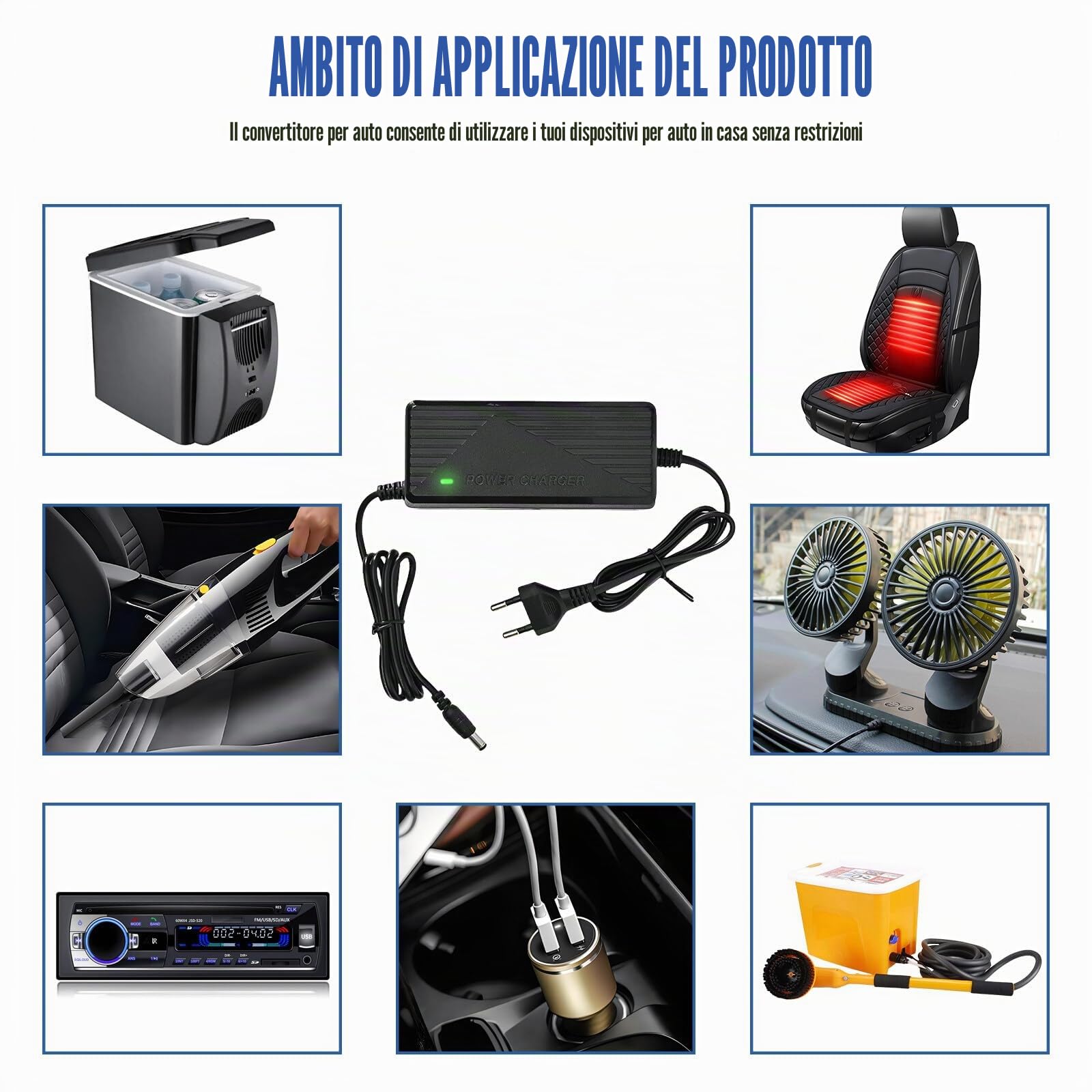 Adattatore di alimentazione 12 V 10 A 220 V a 12 V Adattatore Converter Alimentazione 12 V per Auto Frigorifero Auto Compressore Gonfiatore Pneumatico
