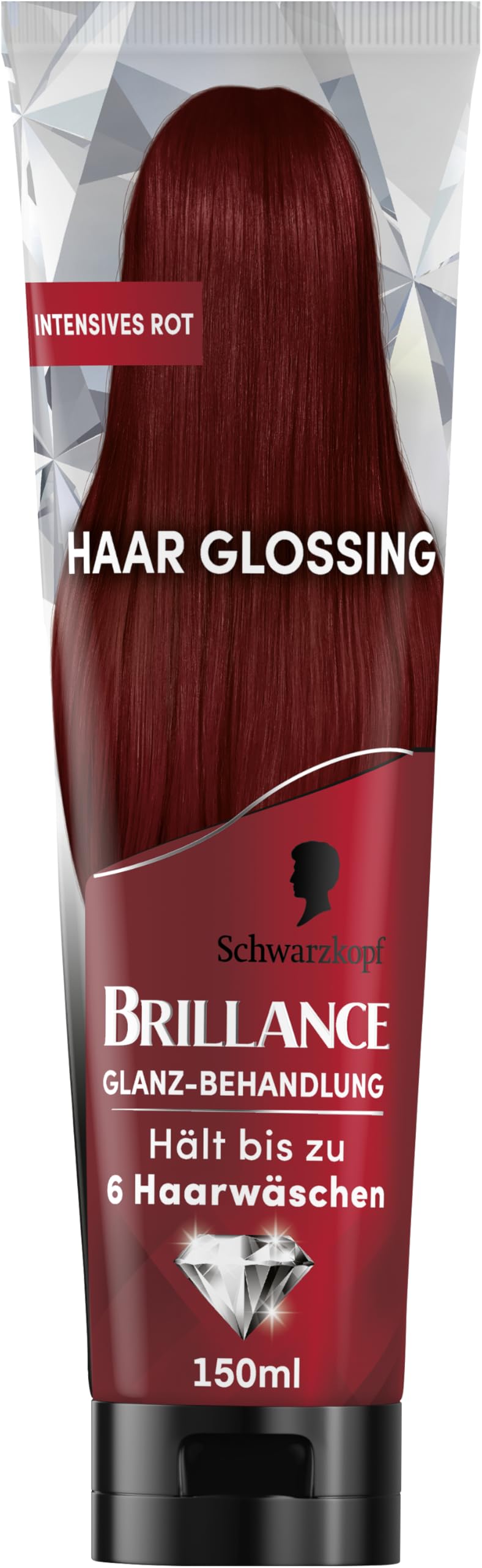 Brillance Glanz-Behandlung, Haar Glossing Intensives Rot (150 ml), pflegt und intensiviert die Haarfarbe, kann wie eine Haarmaske angewendet werden, hält bis zu 6 Haarwäschen Creme