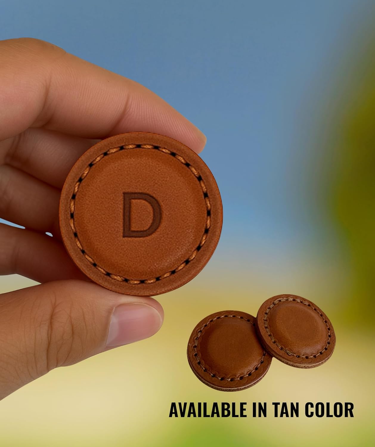 Northwind Supply Personalized Leather Golf Ball Markers (Set of 2) – Monogrammed Full Grain Genuine Leather, Handmade in USA – Custom Golf Accessories for Men, Durable Gift for Golfers