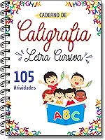 Caderno de Caligrafia Infantil melhora letra cursiva 105 atividades educativas 53 páginas A4