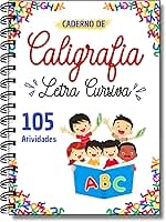 Caderno de Caligrafia Infantil melhora letra cursiva 105 atividades educativas 53 páginas A4