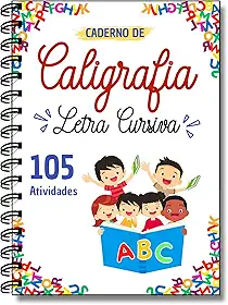 Caderno de Caligrafia Infantil melhora letra cursiva 105 atividades educativas 53 páginas A4