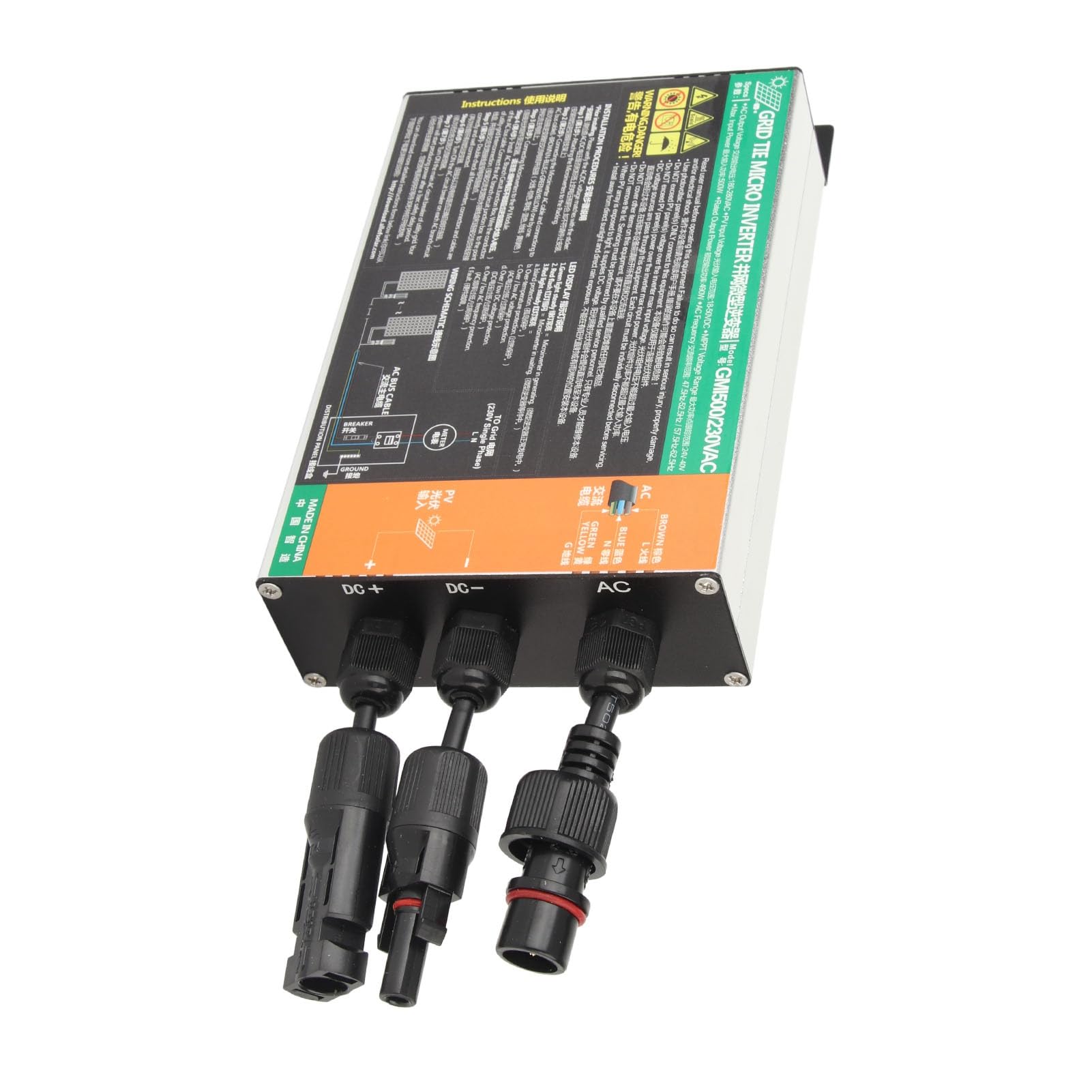 Alomejor onduleur Solaire GMI 500 W avec Protection de Tension, Protection de Courant, de Température pour Systèmes électriques Triphasés
