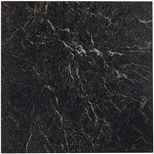 Better Home Achim-NexusTile-20PK-409 - Juego de 20 azulejos de vinilo autoadhesivos de alto brillo (sin cera), acabado negro con veta blanca, disponible en Yaxa Peru