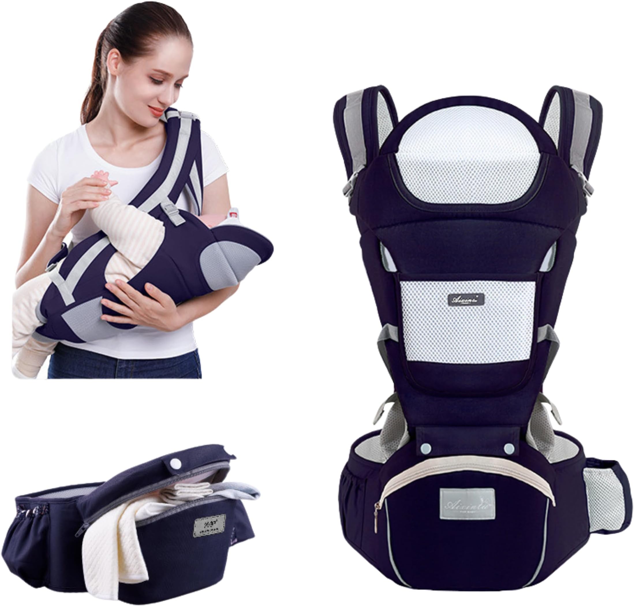 GT_STORE | Baby Carrier 0-36 Months, Baby Carrier, Convertible 4 in 1 Ergonomic Lightweight Breathable Baby Backpack