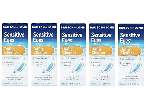 Bausch & Lomb Limpiador de ojos sensibles para lentes de contacto suaves 1 oz (paquete de 5)