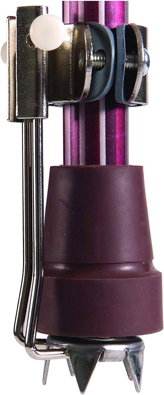 DMI Retractable 5 Prong Attachment Tip for Snow and Ice to Assist with Grip, can be Used on Canes, Crutches or Walkers, 1 Each