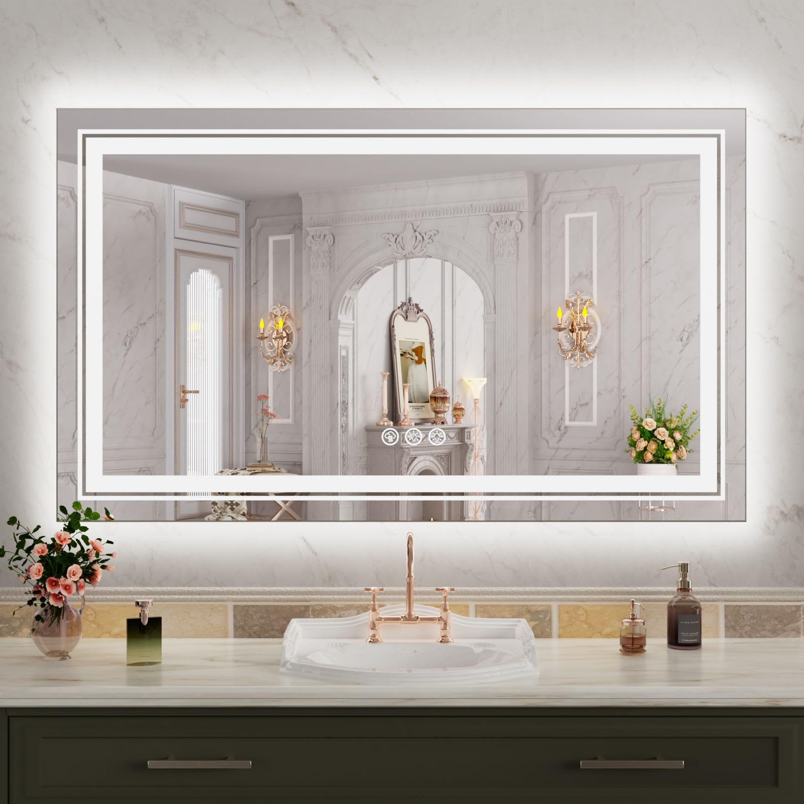 WTTY 40"x24" RGB LED Bathroom Mirror with Light