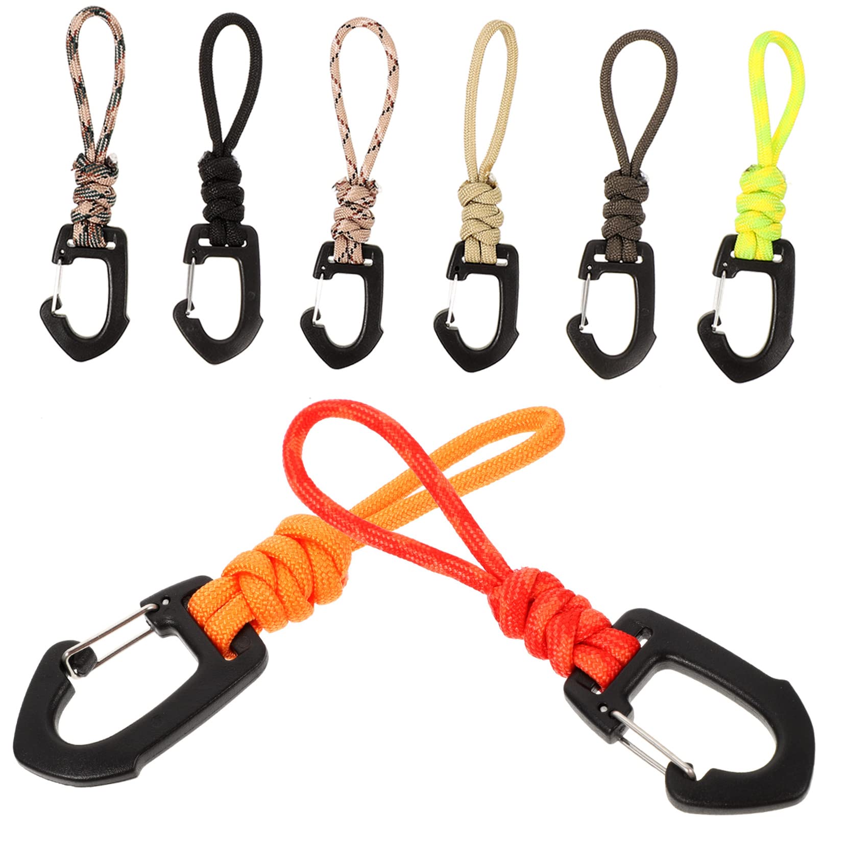 BESPORTBLE 40 Piezas Cordón Clave Caribineros Llaveros para Hombres Cordón De Llavero De Supervivencia Cable Mosquetón Cordón Llavero Clip De Cordón El Plastico Viajar Gorra con Gancho