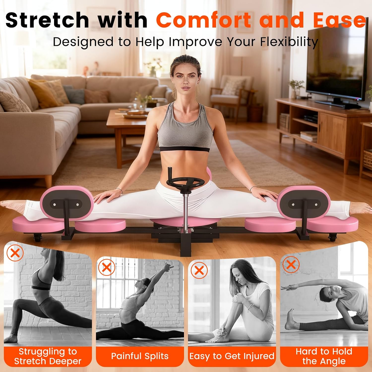 Leg Stretcher, 220LBS Split Machine for Fexibility & Splits Training | 0-200° Adjustable Stretching Equipment for Home Gym, Leg Stretching Training Machine