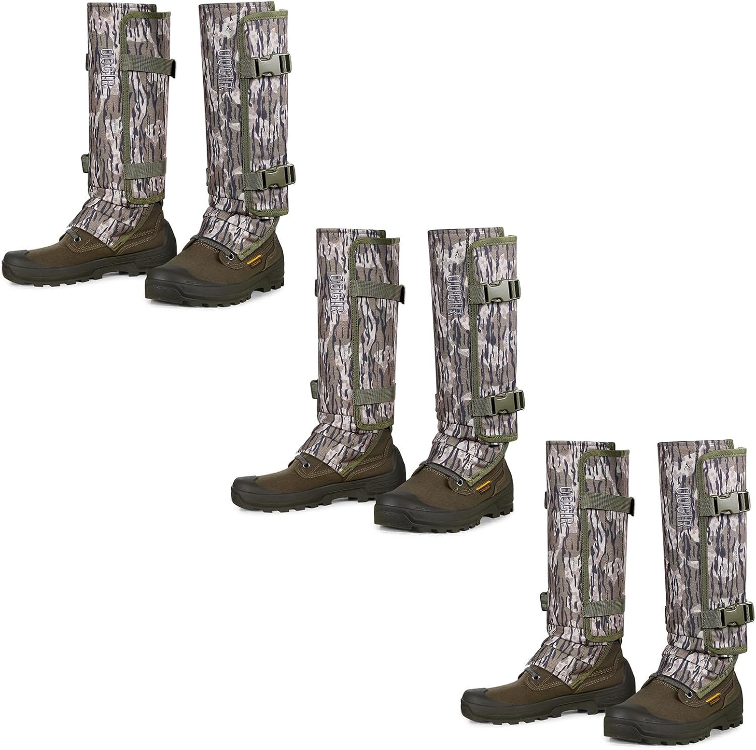 QOGIR Snake Gaiters 3 Pack: Durable Snake Guards for Hunting, Snake Gaiter Leggings for Men & Women, Snake Bite Protection for Lower Legs, Snake Proof Gaiters