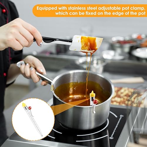 Miniatura 4 de Termómetro de caramelo con clip para olla, termómetro de freír profundamente, termómetro de aceite para freír, termómetro de vidrio para dulces,