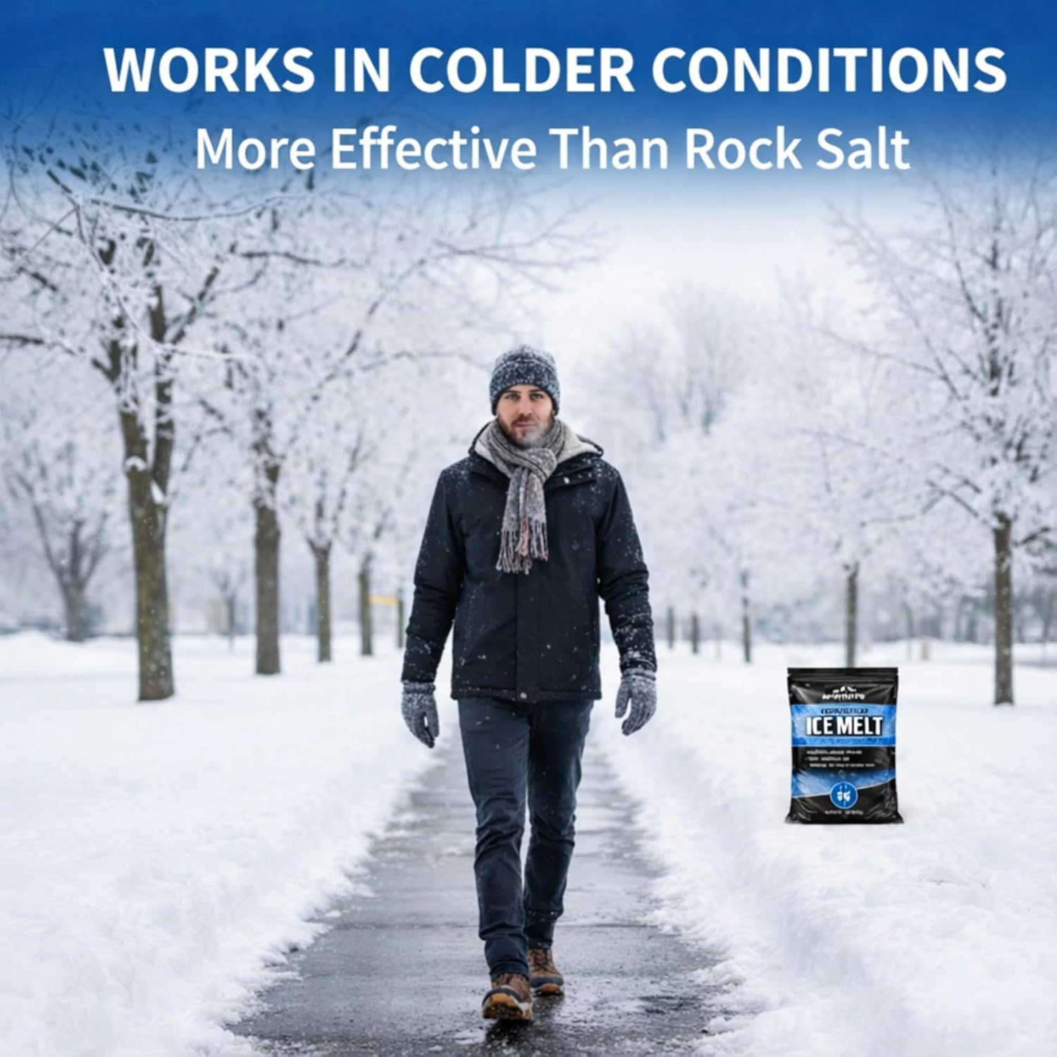 Aromasong Enhanced Magnesium Chloride Ice Melt salt for snow and ice removal – Sidewalk salt for ice, Fast-Acting Road and Outdoor Salt, Helps Deice, Easy-Spread Formula, 19 lb. Bag