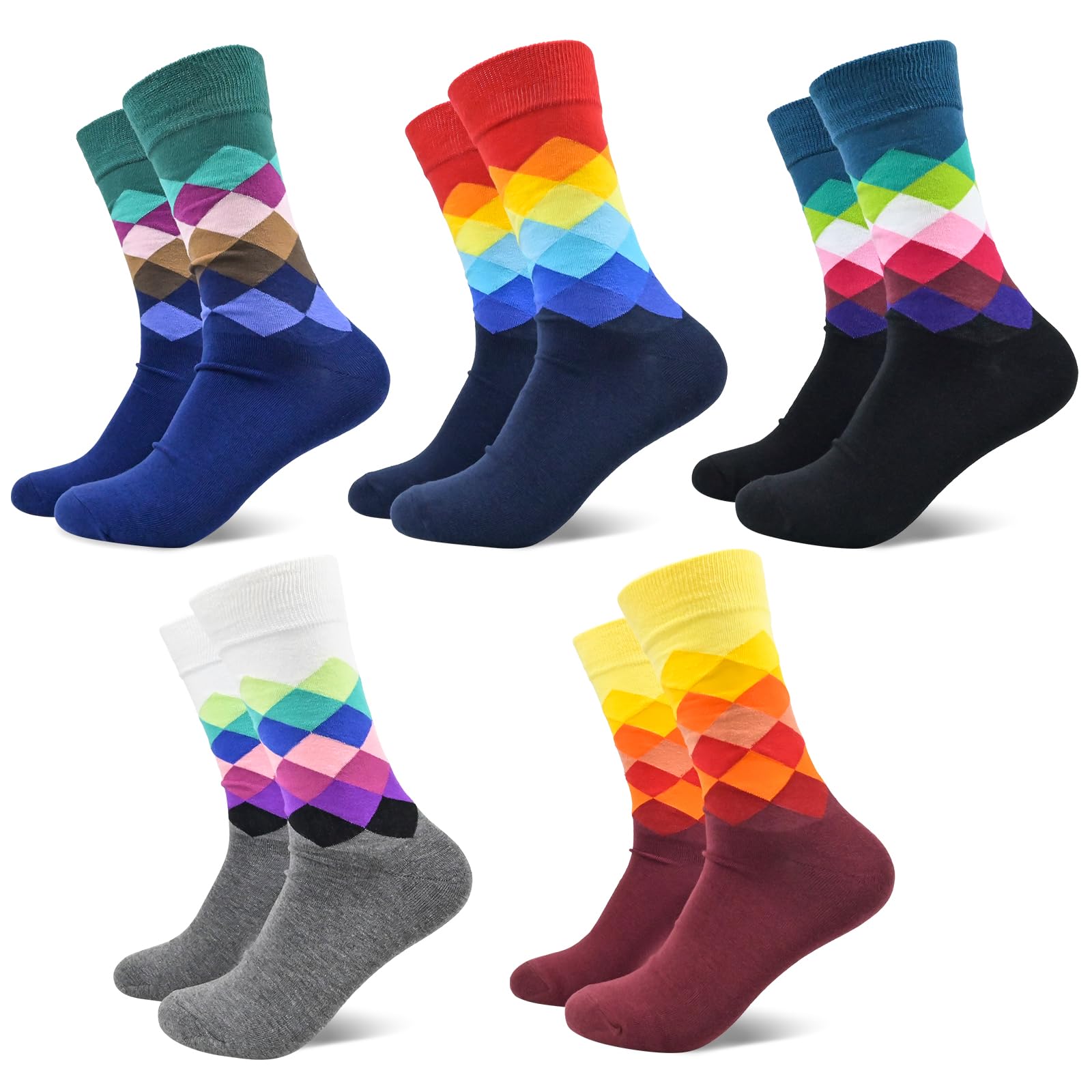 Stynice 5 Paar Bunte Lustige Socken Herren 43-46 - Witzige Baumwollsocken für Männer Frauen - Funny Baumwolle Motiv Socks Kuschelsocken