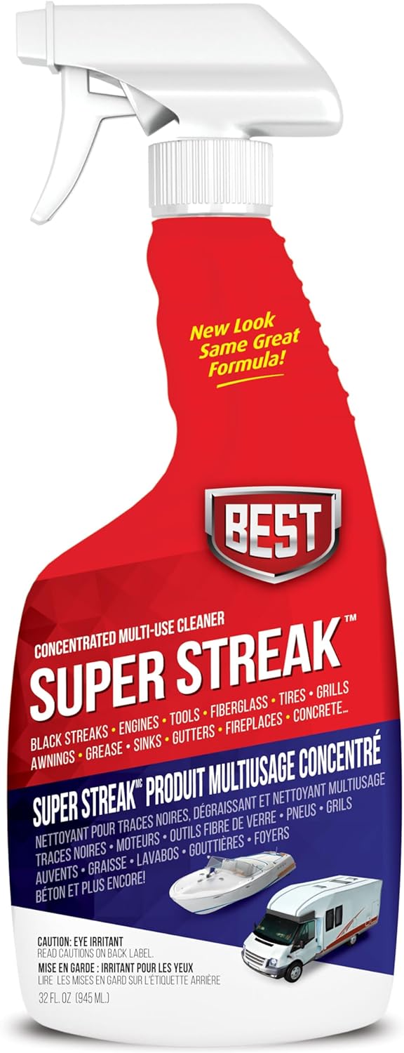 PROPACK B.E.S.T. 65032 Super Streak – Multi-Surface Degreaser for RVs, Boats & Vehicles – Removes Black Streaks, Grime & Dirt – 32 oz.