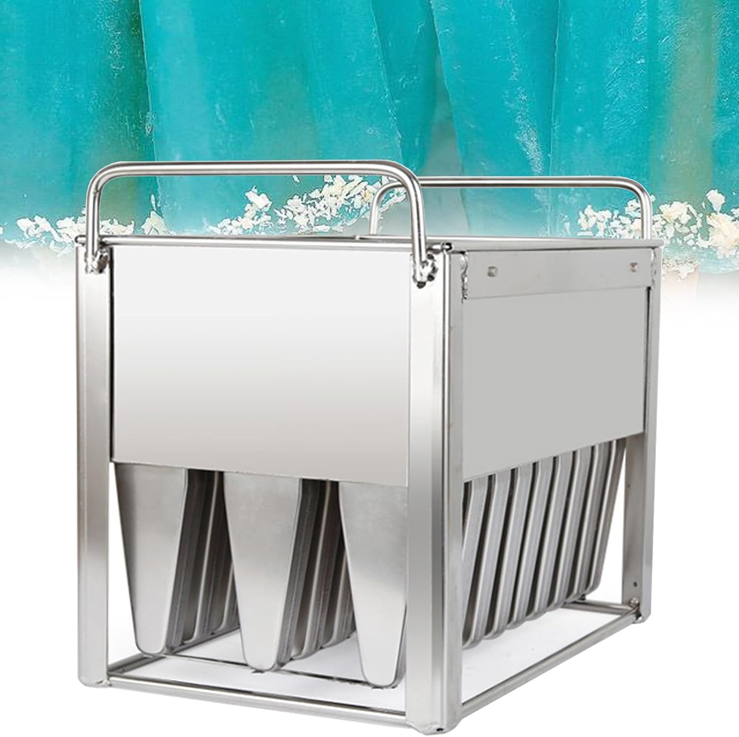 304 Stainless Steel Popsicle Mold,Commercial Popsicle Maker Ice Pop Mould,30 Grooves for Ice Cream Molds (B)