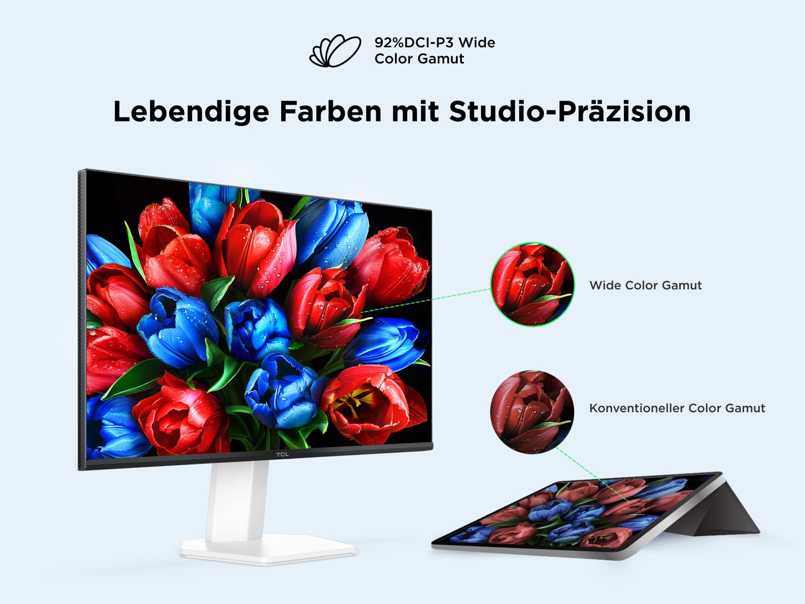 TCL 24G54 24 Zoll Mini-LED-Monitor, Full-HD-Auflösung, 100Hz, VA-Panel, 450 Nits, VESA Display, HDR 400, großer Farbraum, TÜV Rheinland Flimmerfrei & Low Blue Light